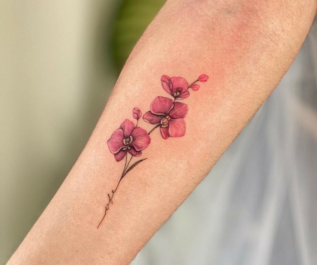 Beautiful Orchids Tattoo Designs