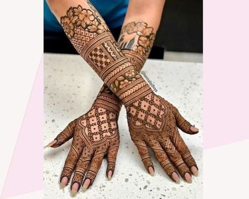 Bridal Mehndi with Parted Designs