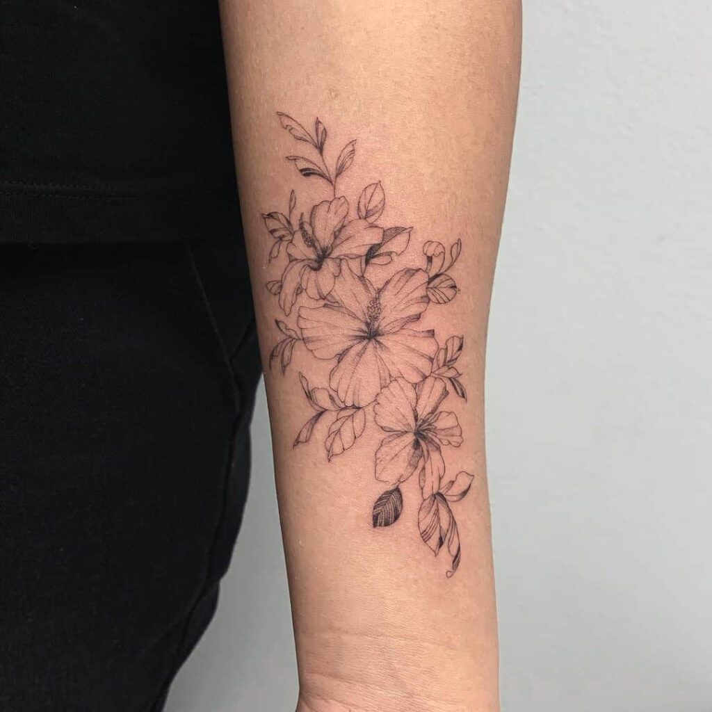 Cascading Flowers Tattoo