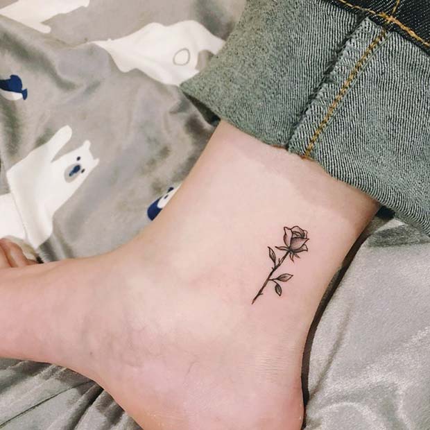 Cute Ankle Tattoo Design for Ladies