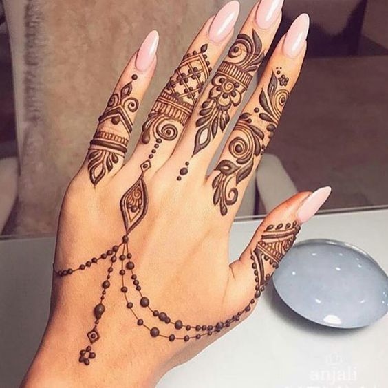 Exquisite Finger-Tip Mehndi Design 