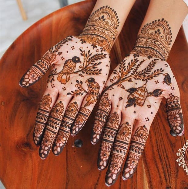 Floral and Leafy Mehndi Design