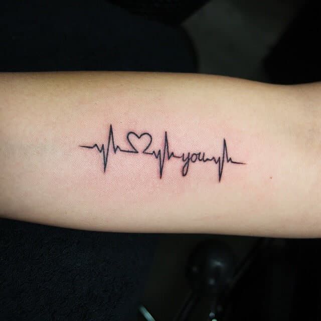 Heartbeat Tattoo for Men