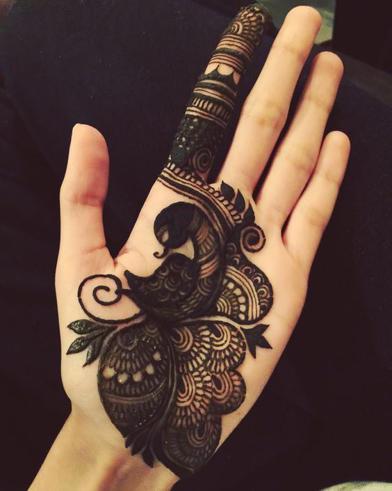 Minimalistic Peacock Mehndi Design