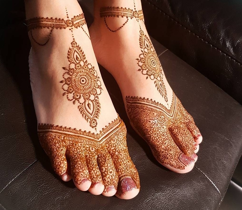 Ornamental Feet Mehndi Design